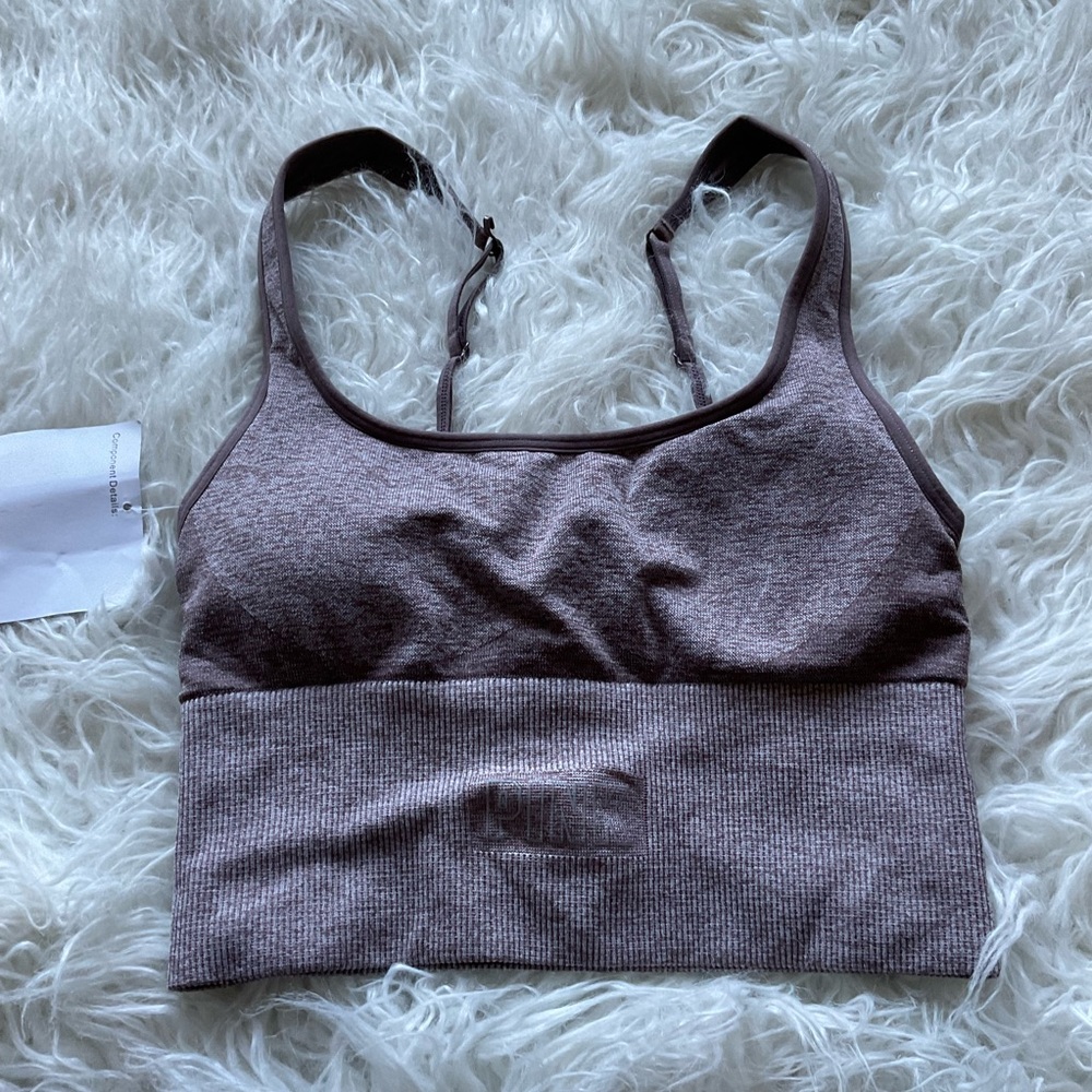🆕PINK RIBBED SQUARE NECK‎ SPORTS BRA
